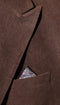 Mens Fall Fabric Cotton corduroy Suit - Winter Jacket and Pants in Color "Brown" - Brown detail view