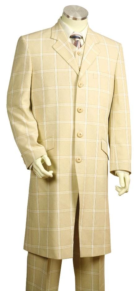 Mens Zoot Suit - Zuit Suit - Cream Suit - Wedding Zoot Suit