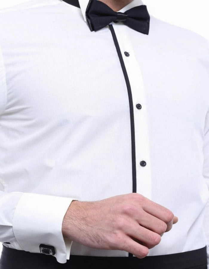 Cream Tuxedo Shirt