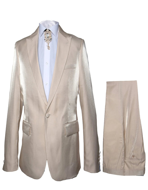 Champagne Color Single Breasted Wedding Suit - Beigish Goldish Color Tuxedo - Rossi Man Leo