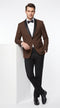 Men’s Dark Brown Tuxedo Suit, Brown Wedding Formal Suit with Black Shawl Lapel