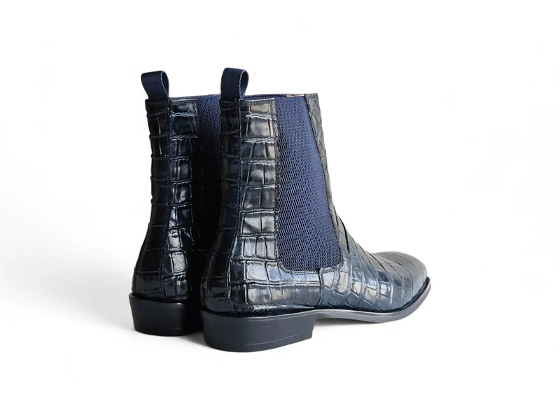 Carrucci Crocodile Embossed Leather Chelsea Boot