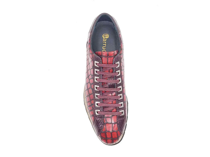 Carrucci Crocodile Embossed Leather Sneaker