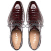 Men’s Cratos Burgundy Crocodile Derby Shoes by Mezlan – Exotic Leather Dress Shoes Made in Spain