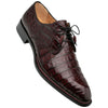 Men’s Cratos Burgundy Crocodile Derby Shoes by Mezlan – Exotic Leather Dress Shoes Made in Spain