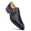 Gigolo Blue Genuine Crocodile Monk Strap by Mezlan – Luxury Exotic Men's Dress Shoe Made in Spain