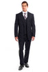 "Men's Navy Blue Pinstripe Business Suit - Two Button Vested Style"