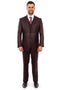 "Burgundy Sharkskin Business Suit - Men's Two Button Vested Style"