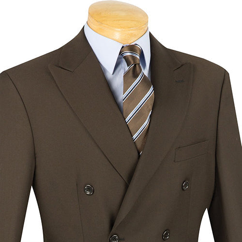 Ramses Collection - Double Breasted Suit 2 Piece Regular Fit in Brown