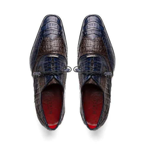 Marco Di Milano Luciano Men's Shoes Exotic Crocodile Classic Wingtip Dress Derby Oxfords