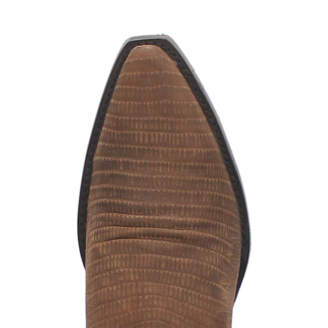 Dingo's Duke Brown Snip Western Boots: Textured brown leather with a pointed toe and visible grain. Features a smooth black outsole.
