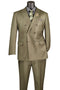 Mens Double Breasted Sharkskin Suit in Dusty Olive Green