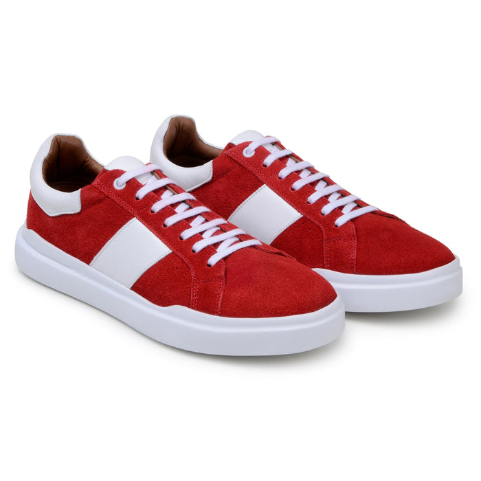 Belvedere Olivier - Red & White Genuine Ostrich Shoe