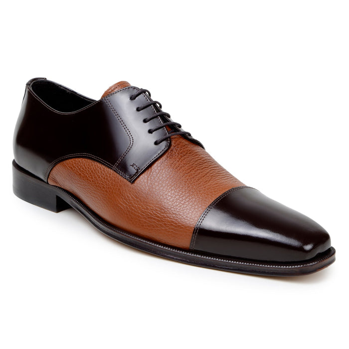 Belvedere Alexander: Brown/Tan Genuine Ostrich Luxury Shoe