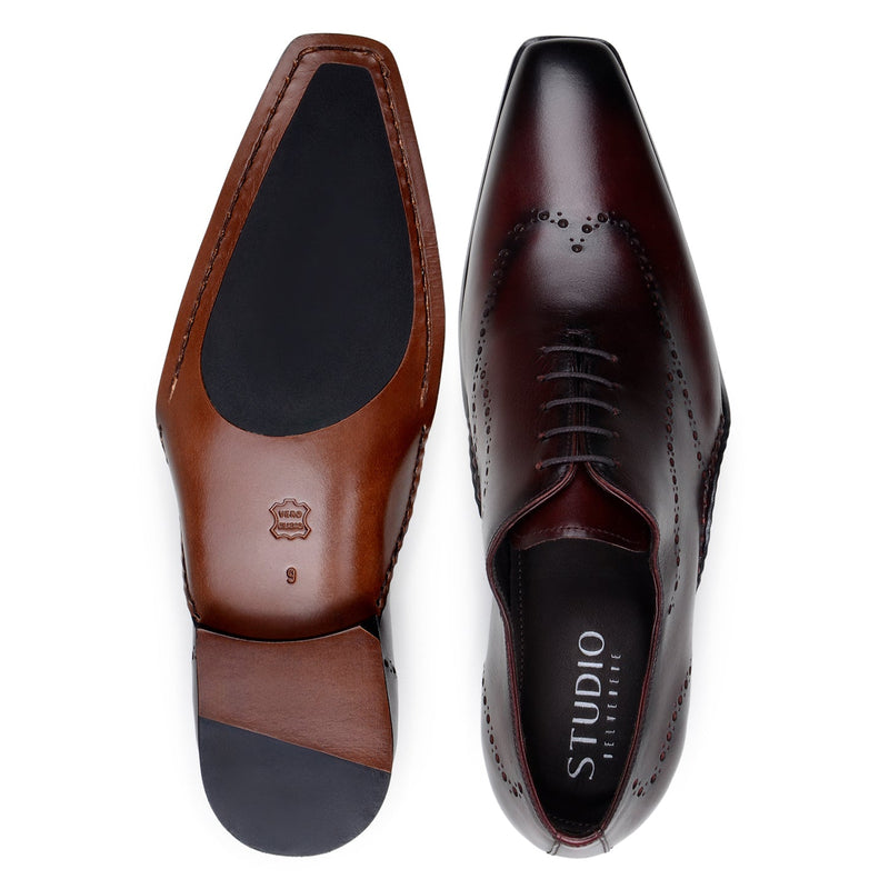 Belvedere Otto - Antique Burgundy Alligator Dress Shoe