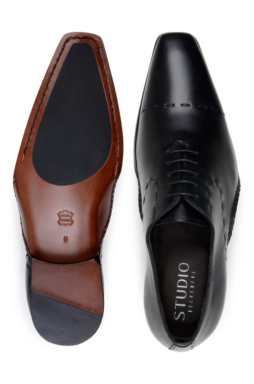 Belvedere Maestro Black Leather Oxford Dress Shoe