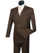 Mens Double Breasted Gangster Pinstripe Suit  Brown