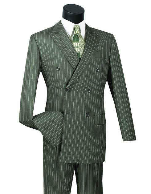 Gangster Suit - Mobster Suit - Mafia Suit For Mens Double Breasted Gangster Pinstripe Suit in Charcoal Grey