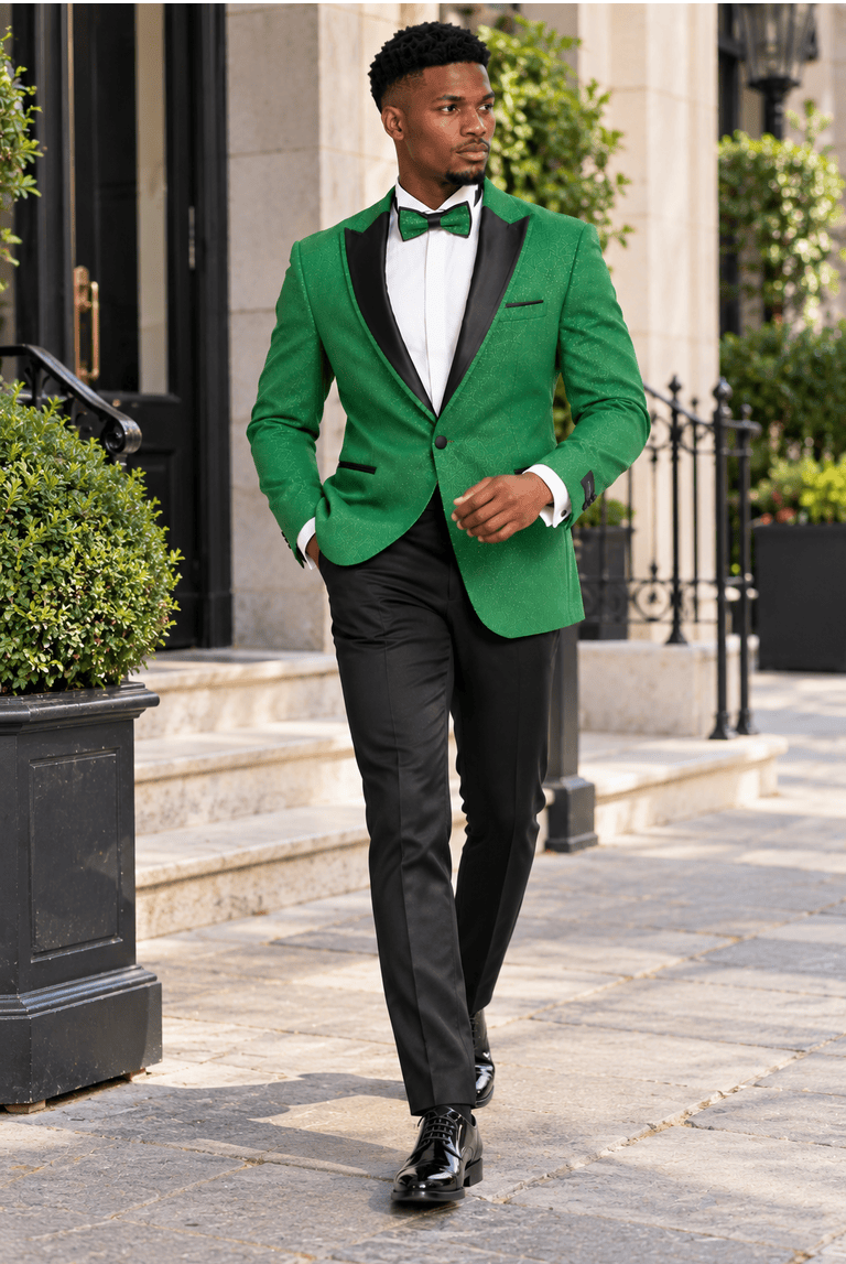 Mens Emerald Green Tuxedo - New Year Christmas Sequin Sparkly Shiny Dinner Jacket + Pants