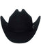Men'sUSA's Lana Negro black hat: stylish felt design with a high crown, broad brim, and center indentation. Features a subtle band for shape enhancement and a smooth, all-black finish.
