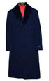 Mens Full Length Wool and Cashmere Overcoat - Winter Topcoats - Black