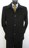 Mens Black Overcoat - Dark color black Overcoat men's Car Coat - Mid length Wool Coat