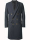 Mens Black Overcoat - Black Double Breasted Overcoat - Full length Dark Grey Topcoat in Australian Wool Fabric in 7 Colors