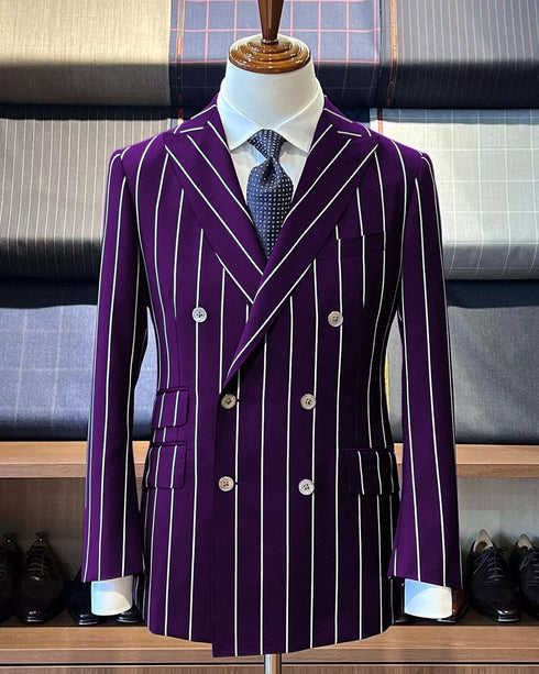 Mafia Outfit - Mobster Outfit - Italian costume - Dark Purple Six Button Suit