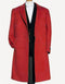 Men's Dark Red Soft Finest Wool 3 Buttons Overcoat