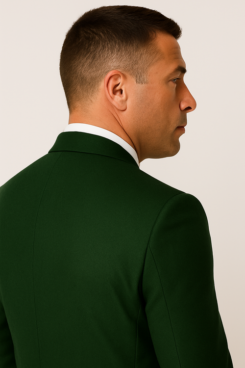 Dark Green Tuxedo - Men's Modern Fit Wedding & Prom Shawl Matching Hunter Green Tuxedo