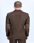 Men's Western Dark Brown Suit Sport Coat with Suede Yokes and Elbow Patches