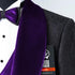 Mens Black With Dark Purple Velvet Lapel 3-Piece Tailored-Fit Tuxedo