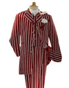 Dark Red and White Pinstripe Zoot Suit - Gangster 1920s Pinstripe Suit - Mens  Fashion Suit