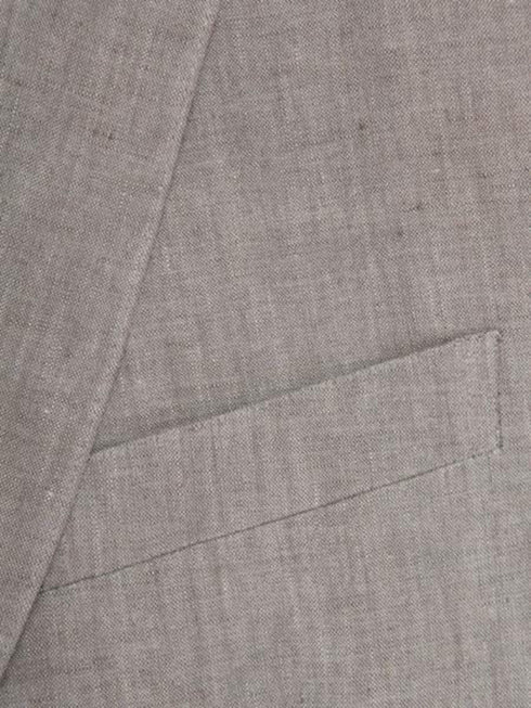 Tan Linen Suit - 2 Button Dark Tan Wedding / Prom Outfit ~ Taupe 100% Linen For Beach Wedding outfit Fabric Suit Flat Front Pants