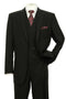 Black Men's 2-Button Suit with No Pleated Pants & Double-Breasted Vest Modern Fit Side Vented