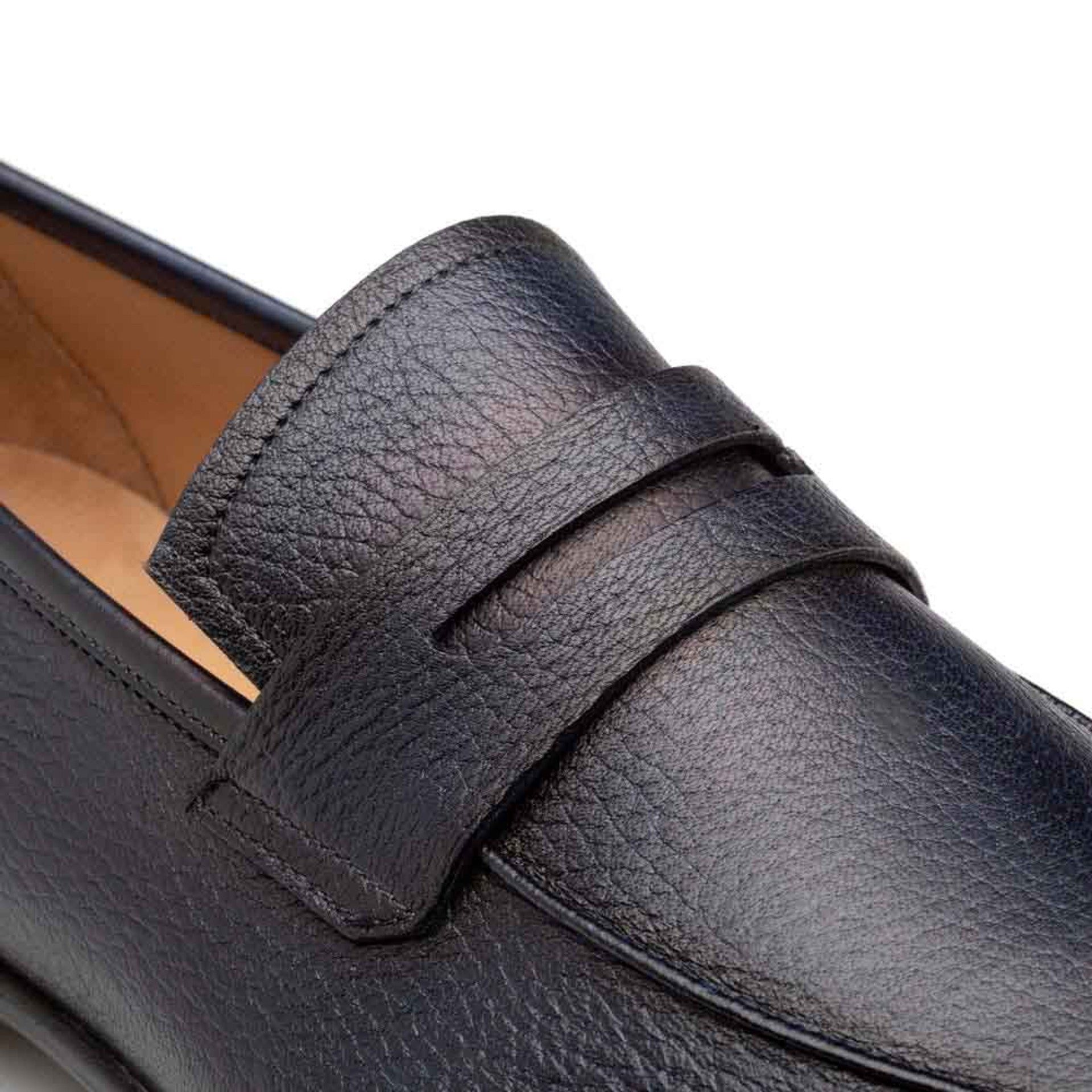 Mezlan Blue Deerskin Penny Loafers for Men – Premium Leather Slip-On, Made in Spain