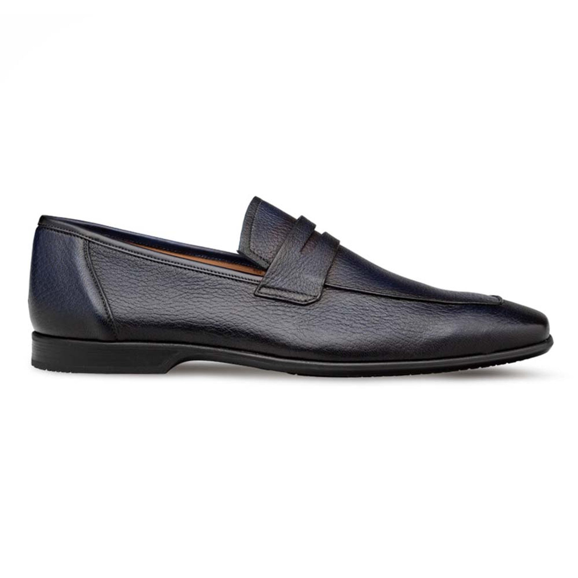 Mezlan Blue Deerskin Penny Loafers for Men – Premium Leather Slip-On, Made in Spain