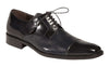Men’s Blue/Navy Cap Toe Dress Shoes by Mezlan – Calfskin & Deerskin Lace-Ups Made in Spain