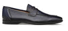 Men's Blue Deerskin Penny Loafers by Mezlan – Ultra-Soft Luxury Footwear, Made in Spain