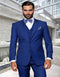 Cobalt Blue Suit - Men's Designer Vested Modern Fit Wool Wedding Sapphire Blue Business Suit