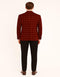 Men's Red Velvet Plaid Blazer with Satin Lapel â€“ Designer Tartan Suit Jacket for Holidays and Events