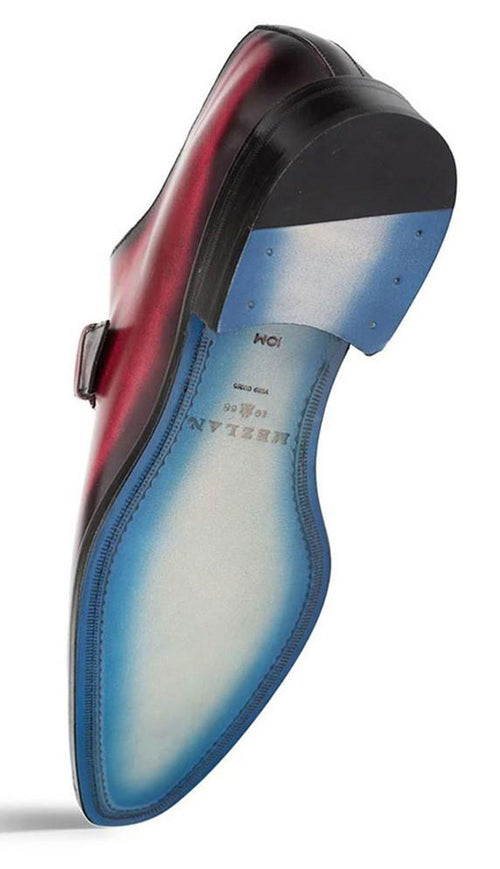 Mezlan Men's Designer Buckle Shoes Burgundy Machado