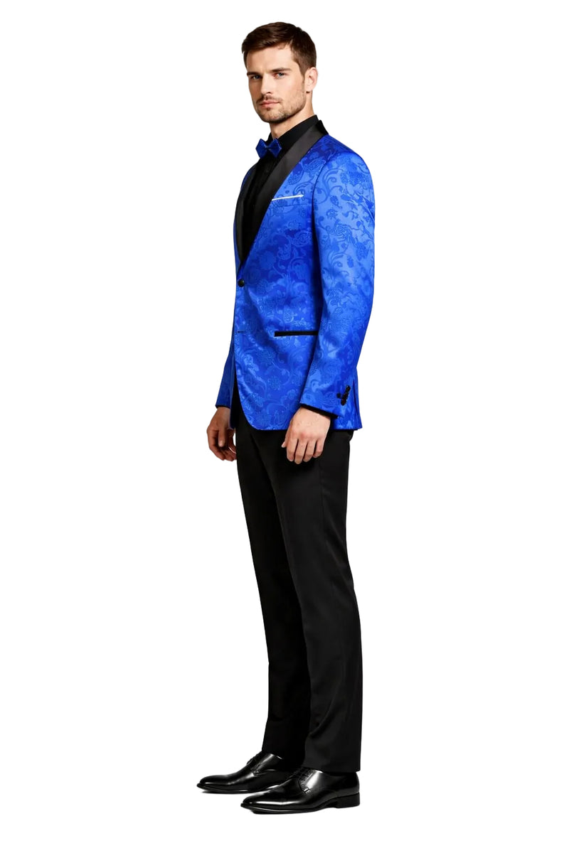 Mens Blazer - Paisley Sport Coat - Royal Prom 2026 Tuxedo Dinner Jacket Blazer