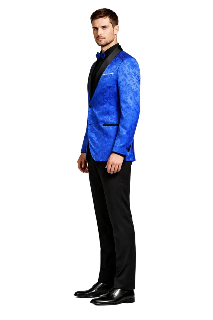 Mens Blazer - Paisley Sport Coat - Royal Prom 2026 Tuxedo Dinner Jacket Blazer
