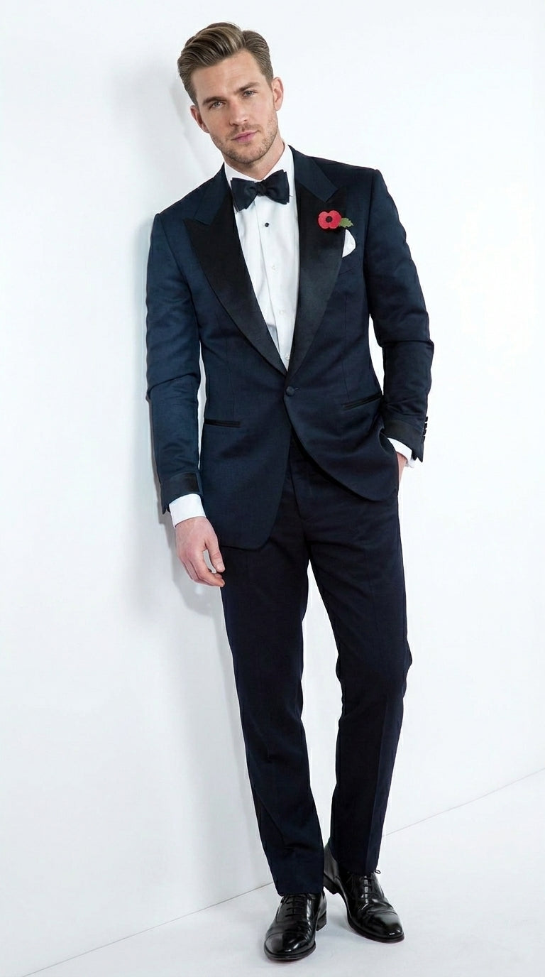 Daniel Craig Suit Midnight Blue Besom Two Pockets james bond Tuxedo