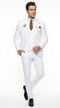 Men’s White and Gold Prom Tuxedo Suit with Double Breasted Vest, Formal Wedding Suit