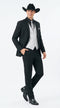 Men’s Black Country Wedding Tuxedo with Silver Vest, Western Formal Groom Suit