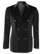 Men's 6 Buttons Velvet Double Breasted Suits Black Blazer Sport Coat - Jacket - Slim Fitted