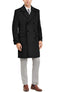 Mens Black Overcoat - Wool And Cashmere Peacoat - Double Breasted Three Quarter Overcoat - Topcoat