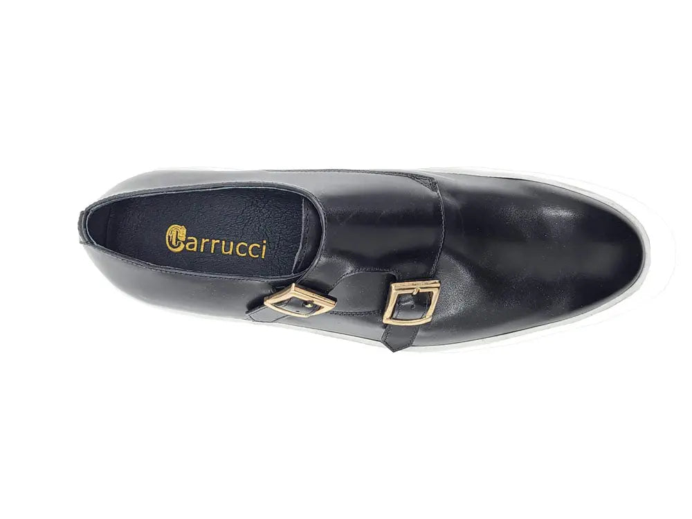 Men's Double Monk Strap Leather Sneaker – Smart Casual Hybrid